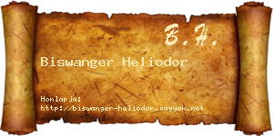 Biswanger Heliodor névjegykártya